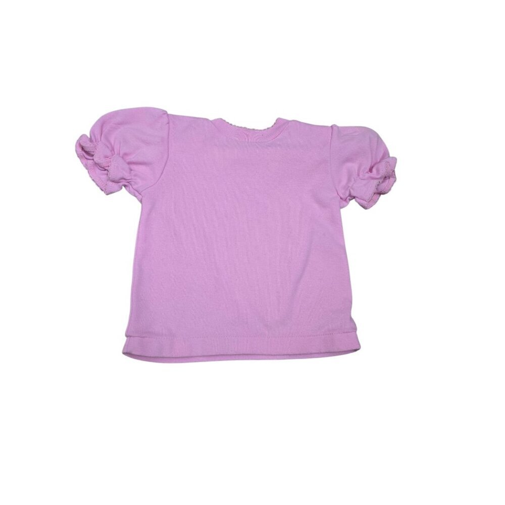 Vtg 90s All Mine Pink Ruffled Sleeve Tshirt 6/9M